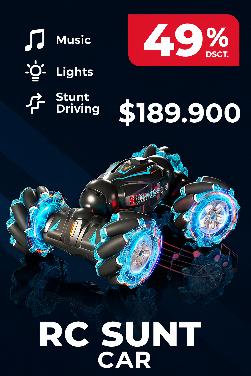 CARRO STUNT CONTROL Y SENSOR DE MANILLA